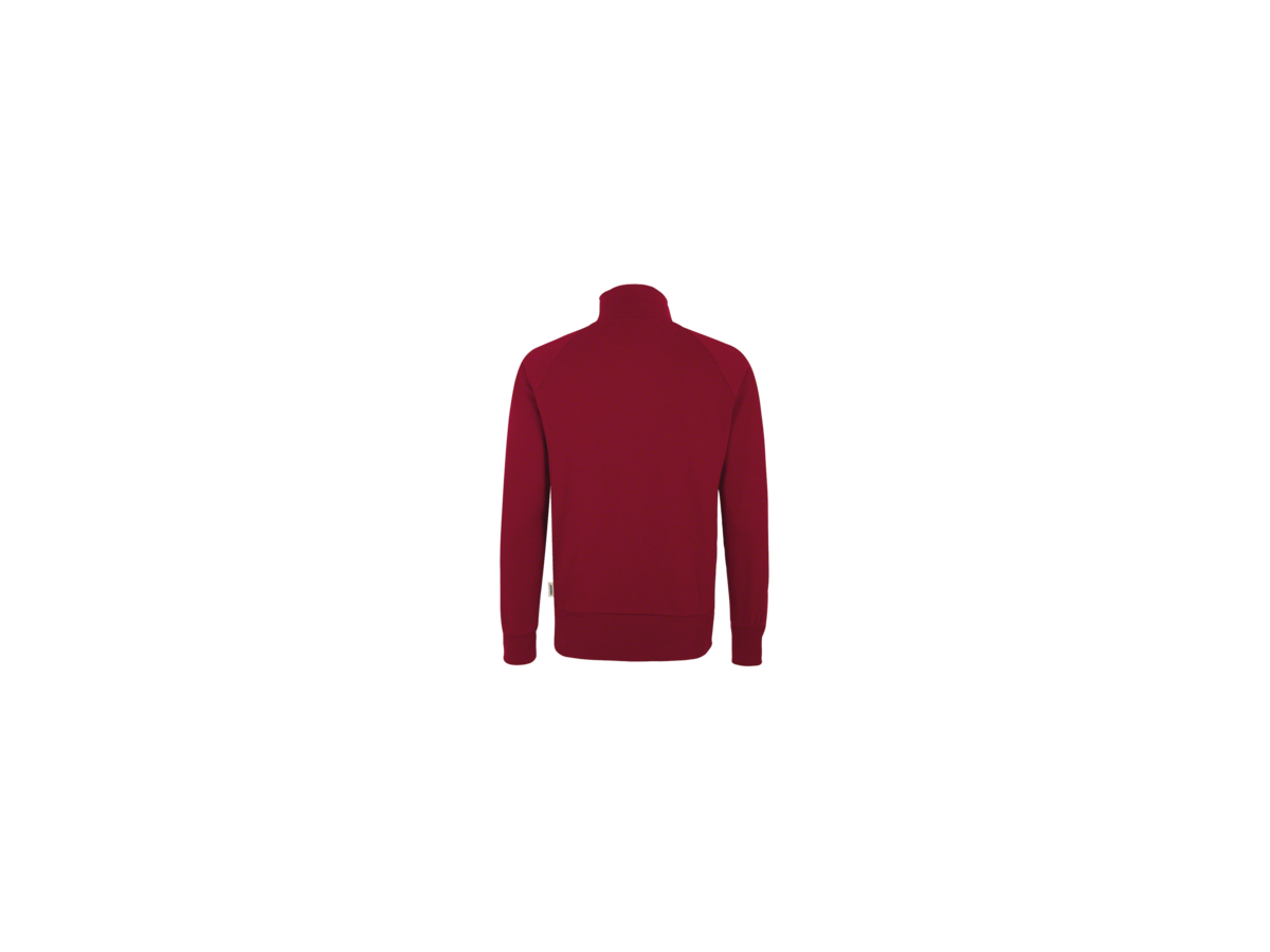 Sweatjacke College Gr. XL, weinrot - 70% Baumwolle, 30% Polyester, 300 g/m²