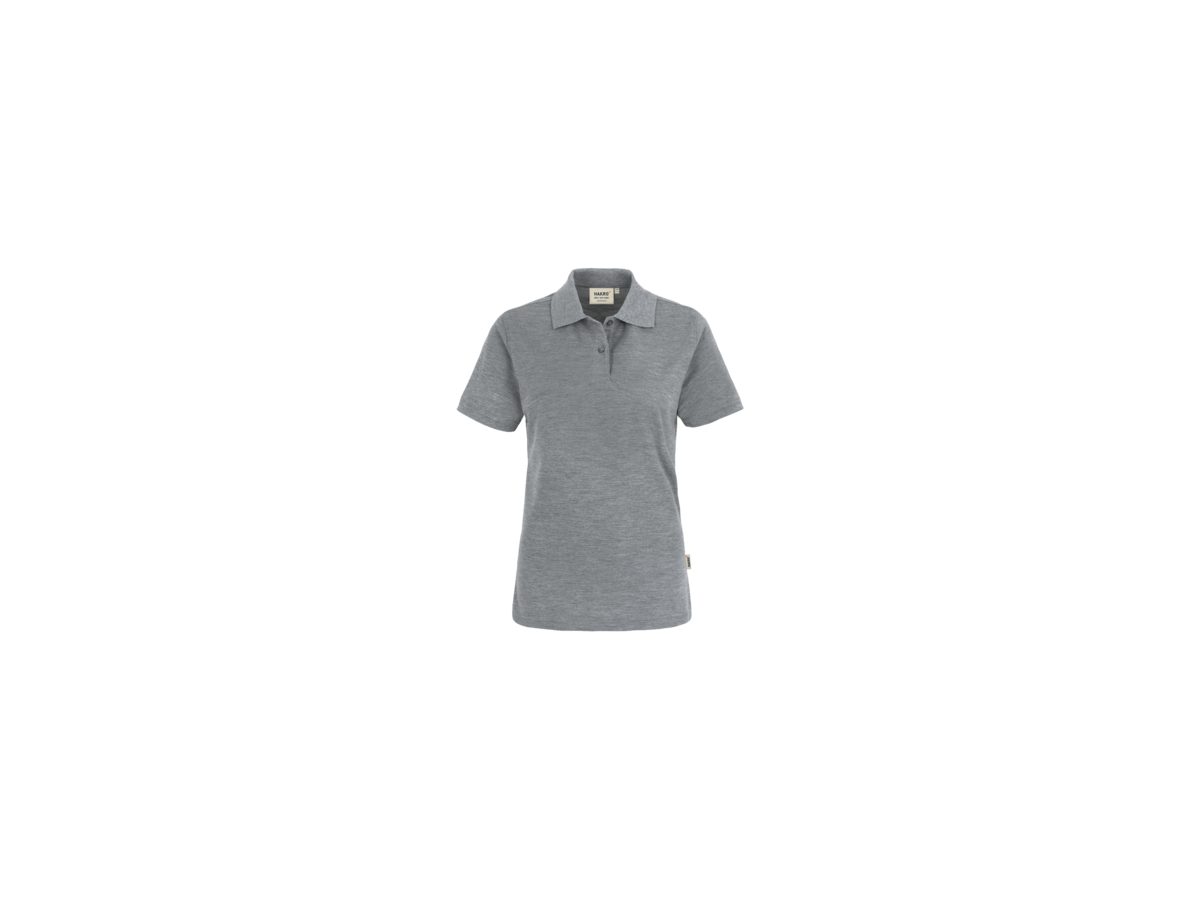 Damen-Poloshirt Top Gr. L, grau meliert - 60% Baumwolle, 40% Polyester, 200 g/m²