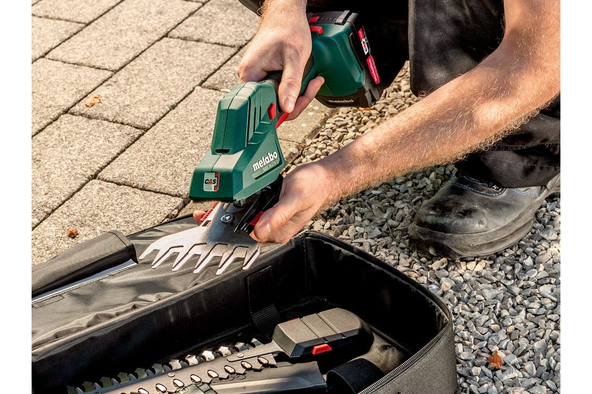 Akku-Strauch- und Grasschere 18V - SGS 18 LTX Q, Metabo, metaBOX 145L