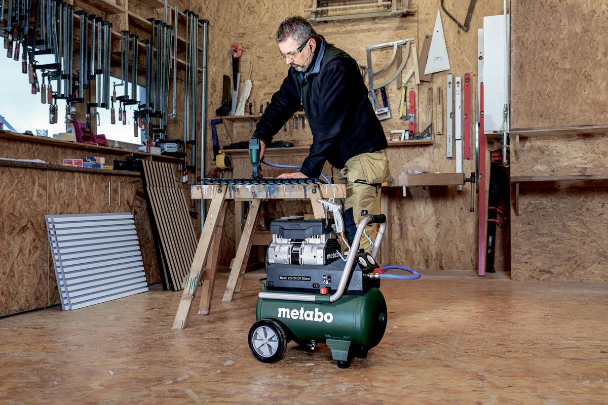 Kompressor Basic 220-24 OF Silent - im Karton, Extrem Leise,Metabo
