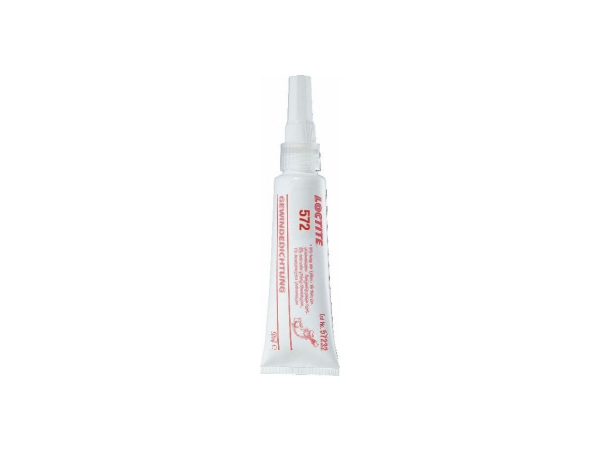 Gewindedichtung Loctite 572 mittelfest - 50 ml, weiss, Metall langsam härtend