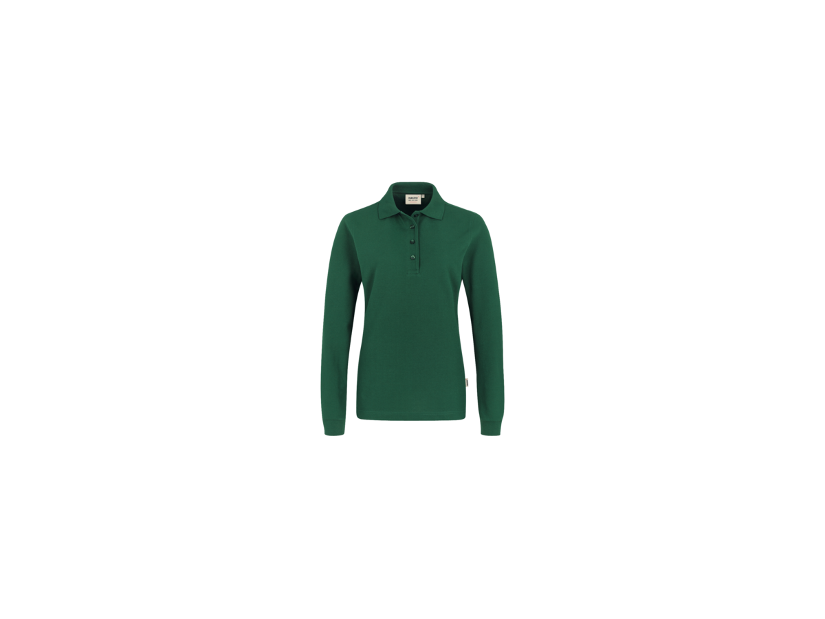 Damen-Longsleeve-Poloshirt Perf. S tanne - 50% Baumwolle, 50% Polyester, 220 g/m²