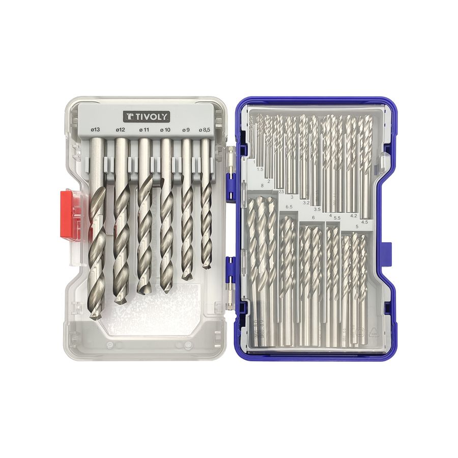 Bohrerset HSS 100 tlg in Rangerbox - geschliffen, DIN 338