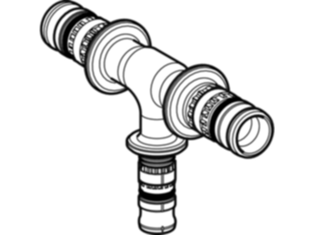 Mepla T-Stück 90° reduziert
