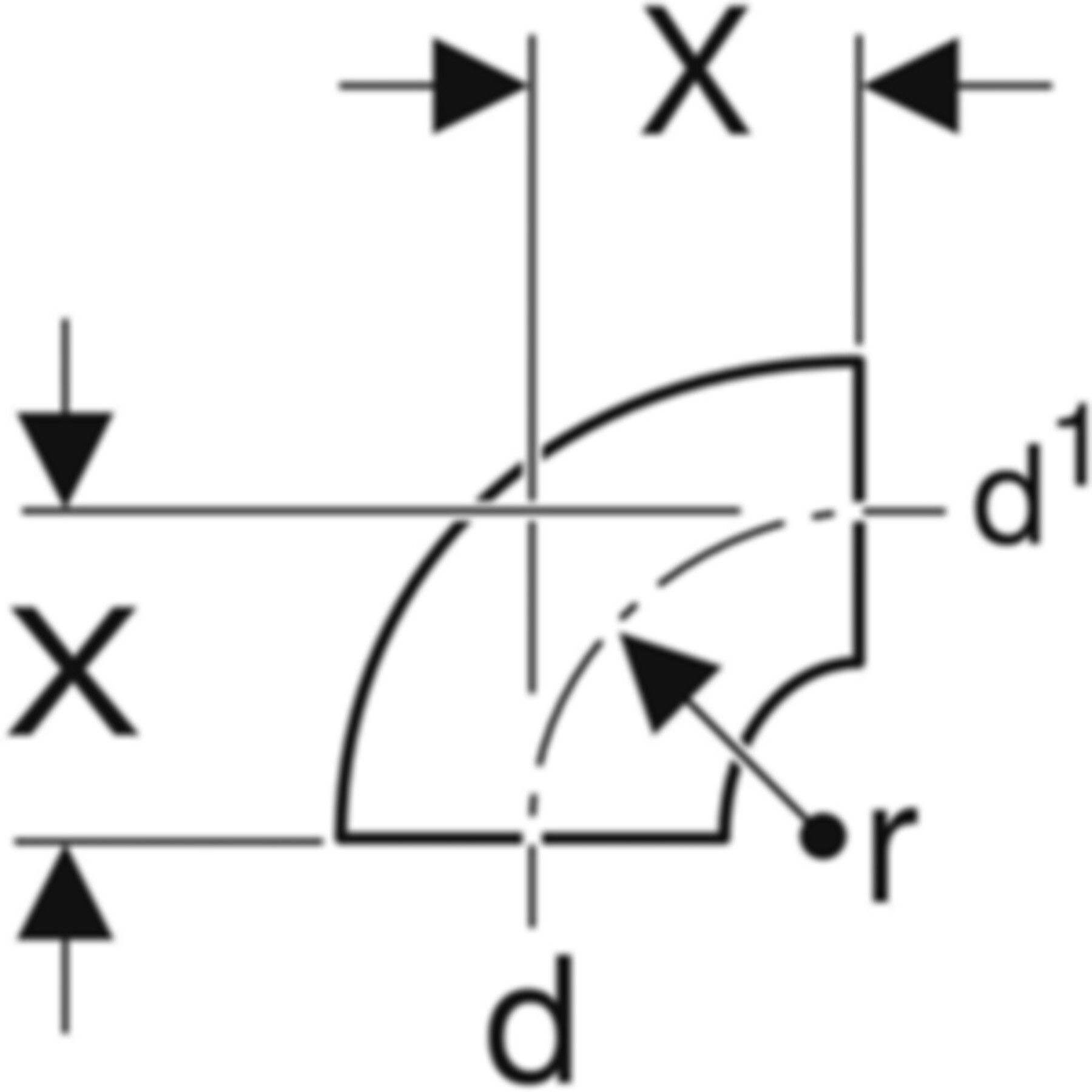 Geberit PE Bogen 90° reduziert