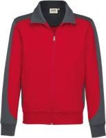 Sweatjacke Contrast Perf. 2XL rot/anth. - 50% Baumwolle, 50% Polyester, 300 g/m²