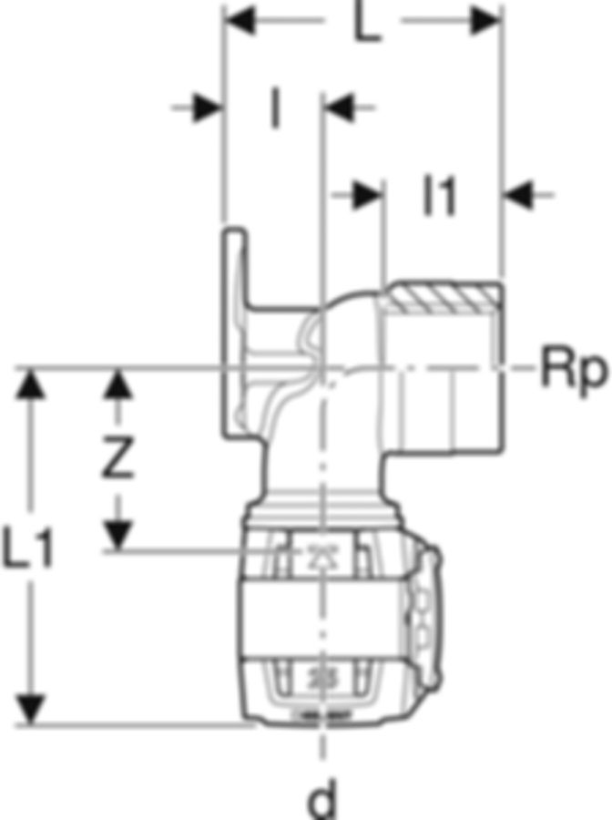 Anschlusswinkel 90° - GEBERIT FlowFit