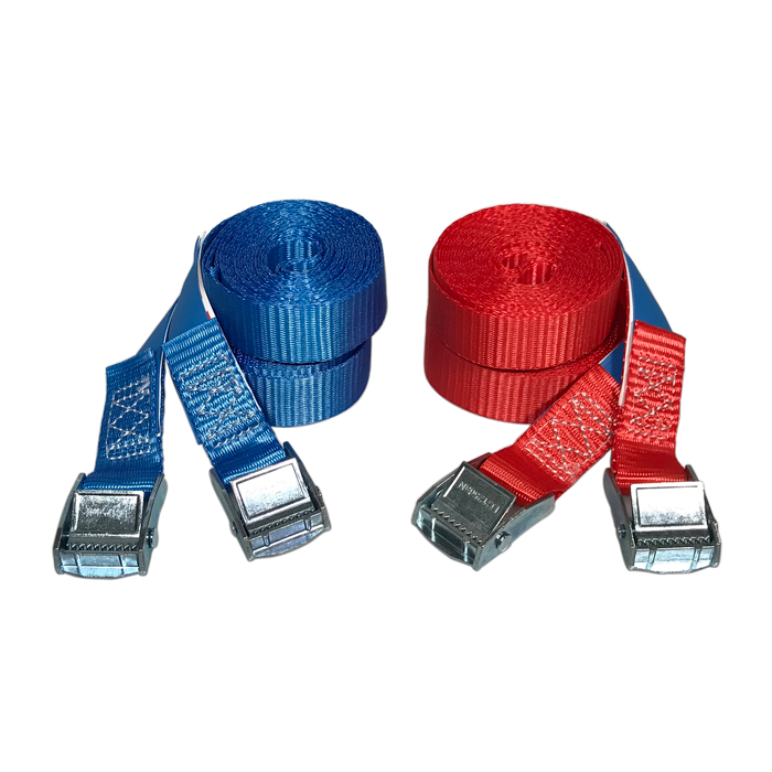 Umreifungsgurt-Set 4-tlg 25 mm - 4x3m, Farbe rot/blau