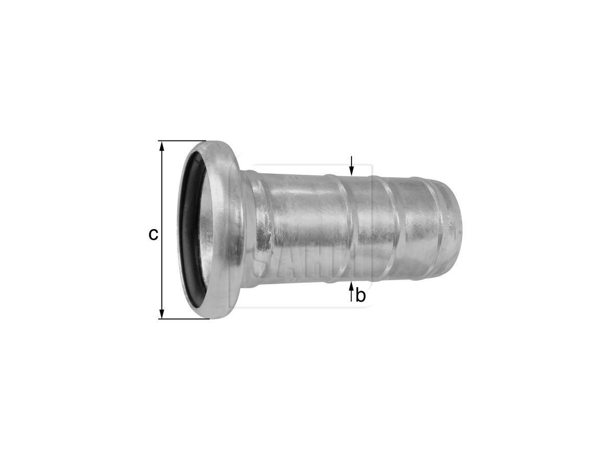 Schlauchtülle Mutterstück mit - Gummiring verzinkt 76 x 64