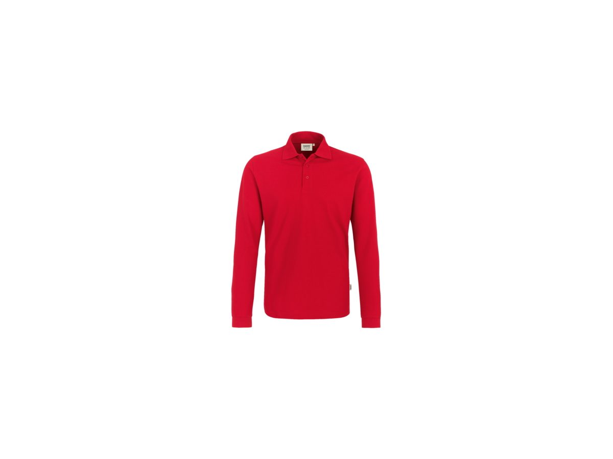 Longsleeve-Poloshirt Classic Gr. S, rot - 100% Baumwolle, 220 g/m²