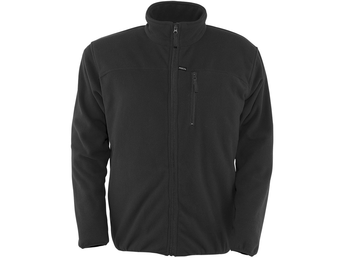 Austin Fleecejacke schwarz Gr. L - 100% PES 310G mit Wetterschutzleiste