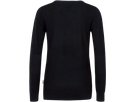 Damen-V-Pullover Merino Wool L schwarz - 100% Merinowolle
