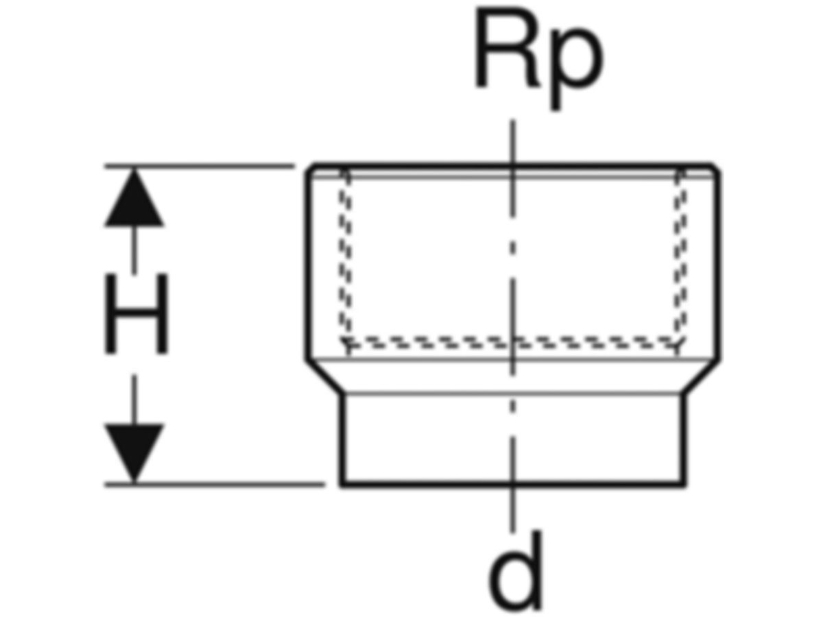 Geberit Anschweissende 40 - 1/2" PE-HD - mit IG  mit Stützring CrNi