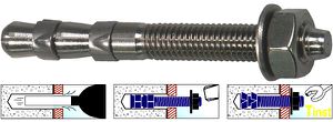 Bolzenanker PXA-R INOX A4 - Doppelkonus, Langgewinde