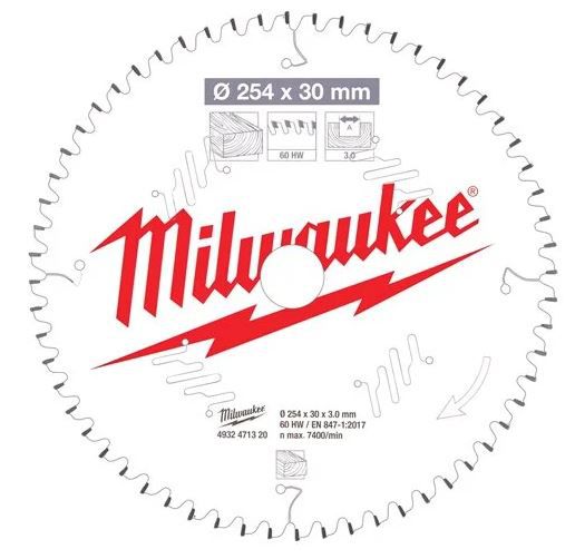 Kreissägeblatt HM 254 x 60Z/80Z - Milwaukeee, Twin Pack 2-tlg.