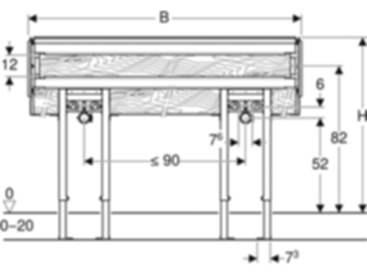 Geberit Duofix Bausatz - für Doppelwaschtisch Typ 98