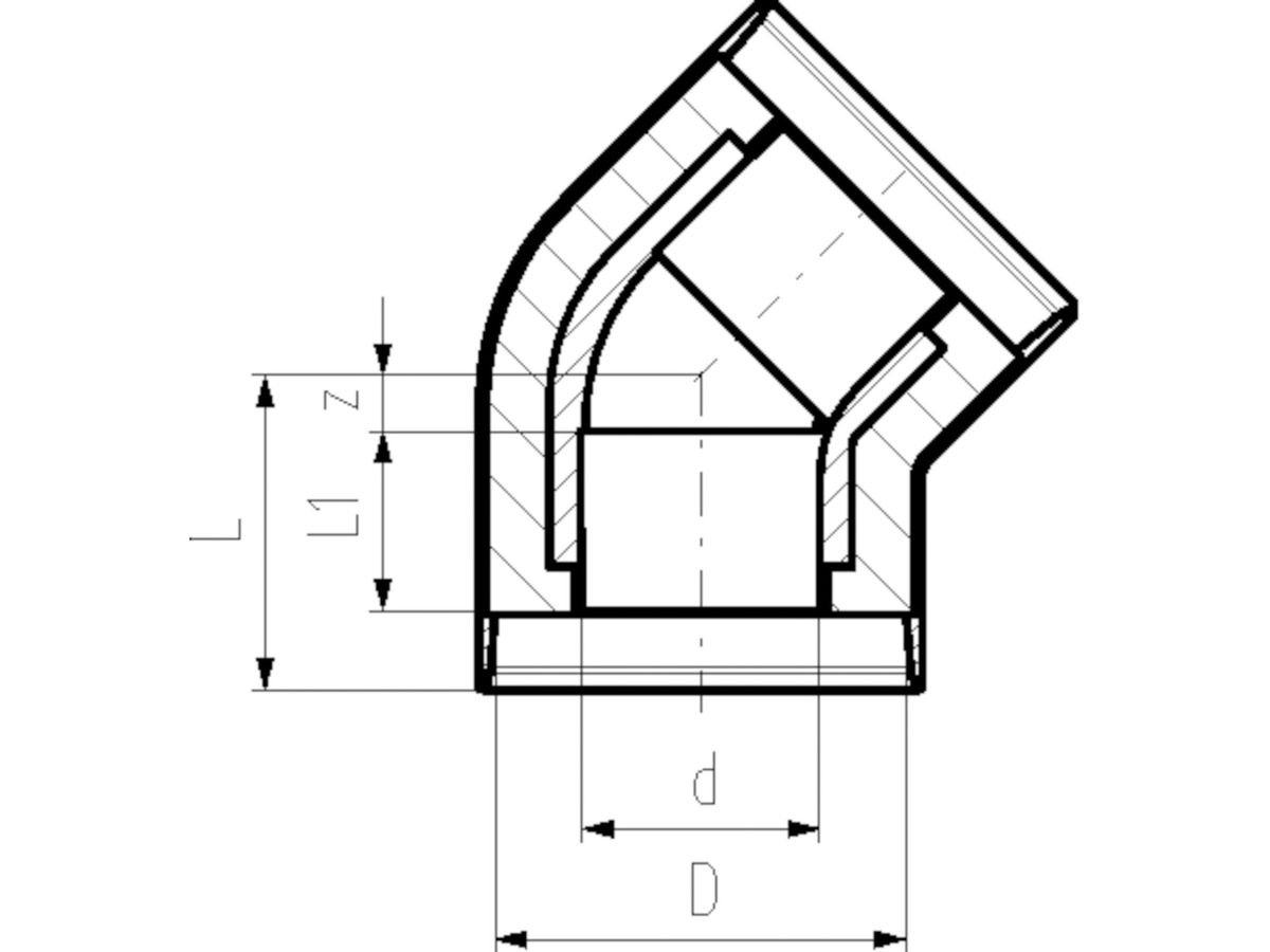 +GF+ COOL-FIT 2.0 Winkel 45° 75/125 mm