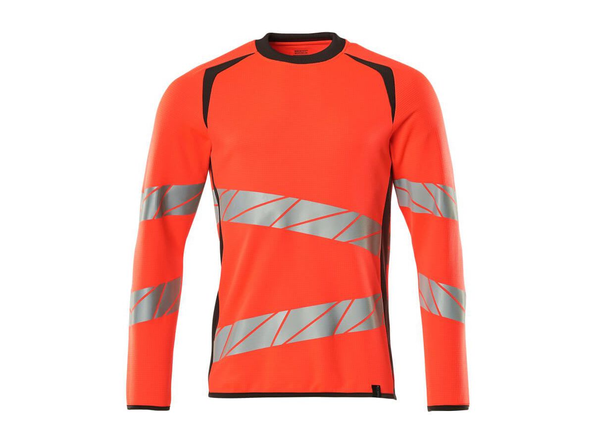 Sweatshirt Premium zweifarbig, Gr. 2XLO - hi-vis rot/dunkelanthrazit