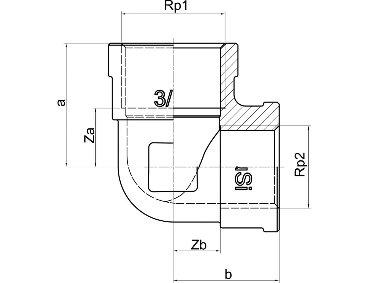 Winkel 90° +GF+ Serie 8000
