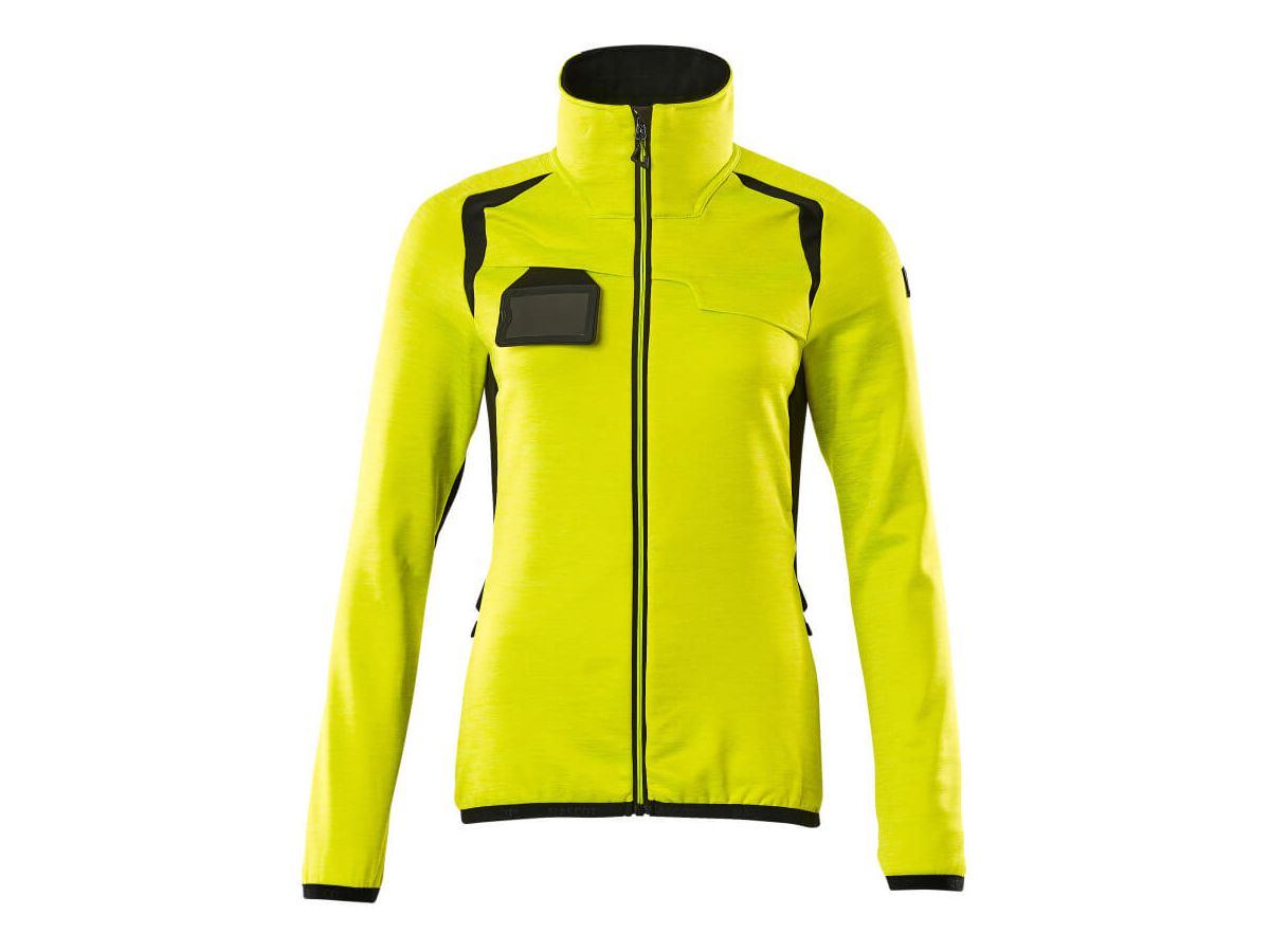 Fleecepullover mit Reissverschl. Gr. 4XL - hi-vis gelb/schwarz