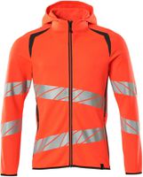 Kapuzensweatshirt, Gr. 2XL - hi-vis rot/schwarzblau, 50% PES/50% CO
