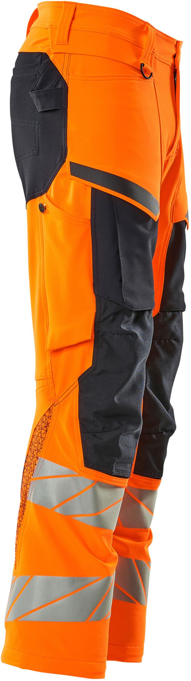 Hose mit Knietaschen, Stretch, Gr. 82C45 - hi-vis orange/schwarzblau, 92% PES/8%EL