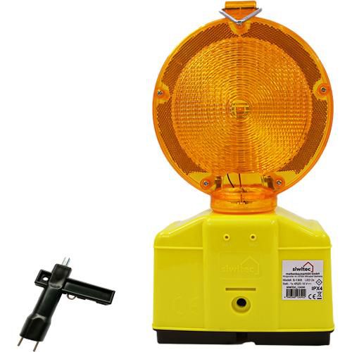 Baustellenleuchte LED gelb, siwitec - mit Dämmerungssensor und Lampenschl.