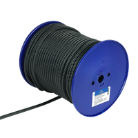 PES-Seil Normalgefl. 10mm/100m schwarz - Spule à 100m