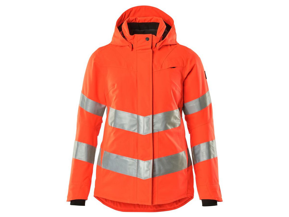 Winterjacke Damen-Passform, Gr. L - hi-vis rot, wasserdicht Kl. 3