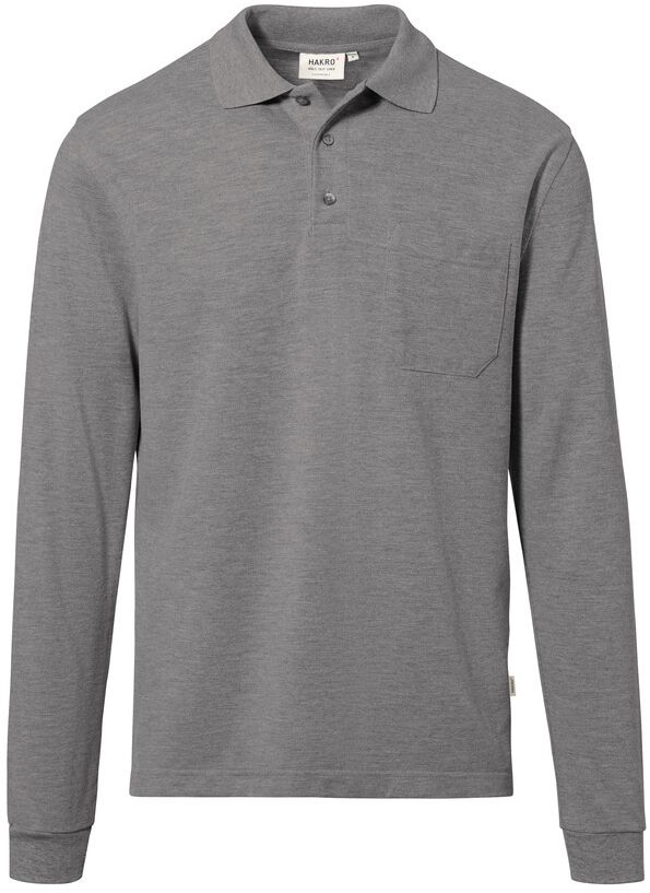 Longsleeve-Pocket-Poloshirt Top - 100% Baumwolle, 200 g/m²