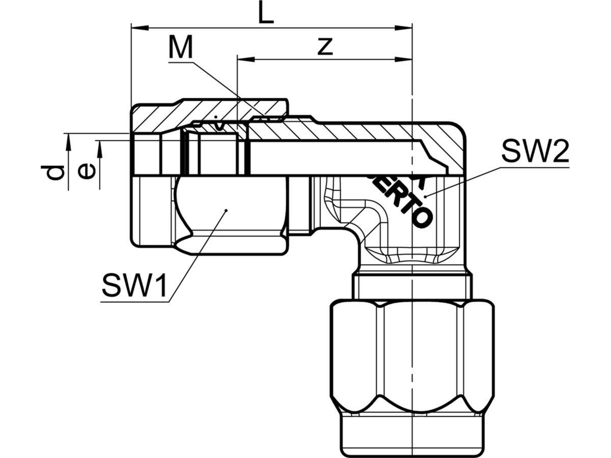 Winkelverschraubung Serto Nr. 2021