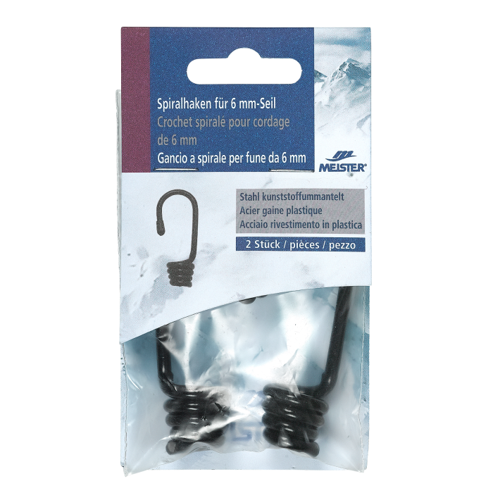 Spiralhaken MEISTER schwarz - Stahl kunststoffummantelt