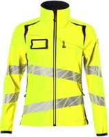 Soft Shell Jacke, Damenpassform, Gr. 2XL - hi-vis gelb/schwarzblau, 100% PES