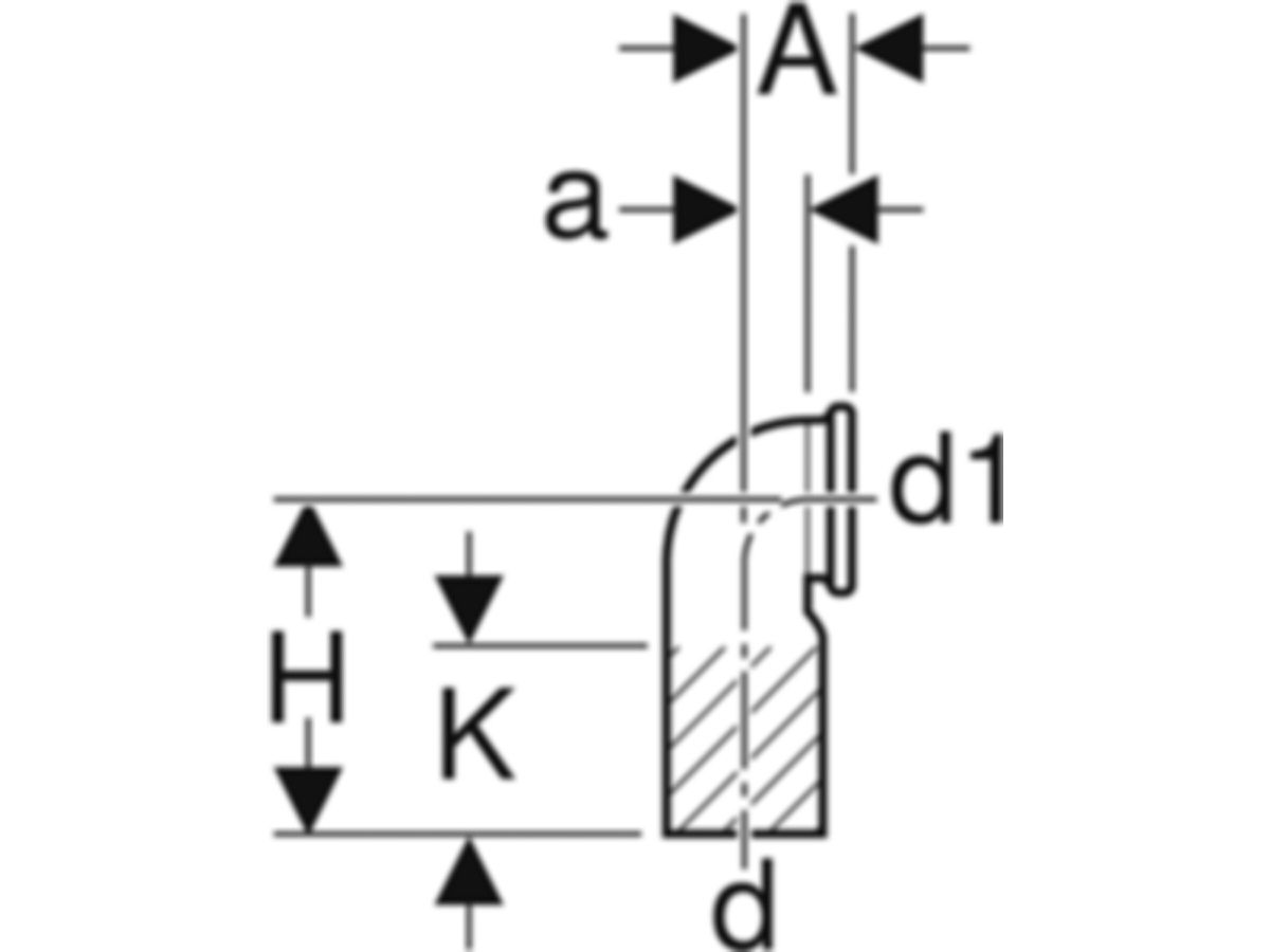 Geberit Wandklosettbogen 90° 110/90 - kurz