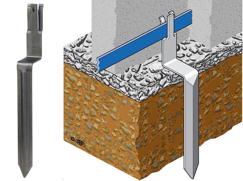 Stütze für Erdungsband Stahl - Band 30x3mm