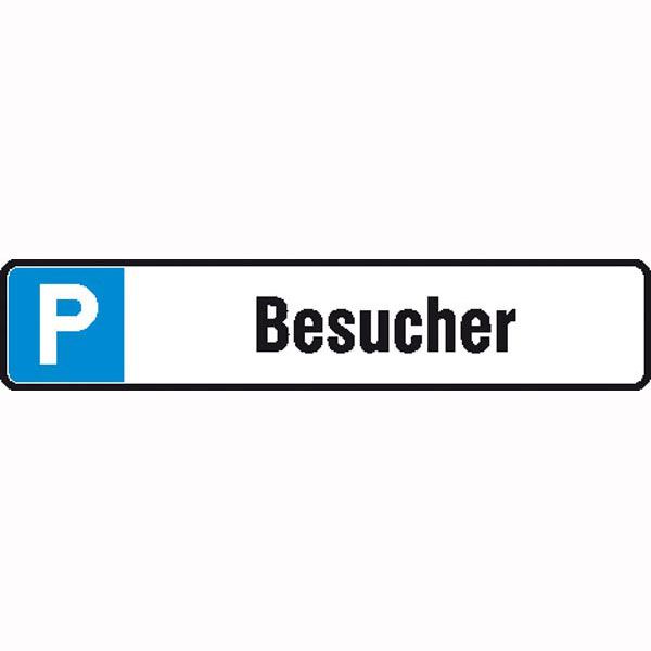 Parkplatzschild Alu "Besucher" - weiss einbrennlackiert 460x110x2.0 mm