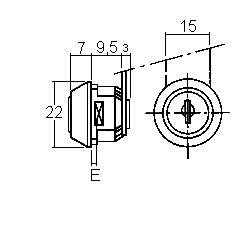 Klemm-Zylinder Typ 1112-A - inkl. 2 Schlüssel