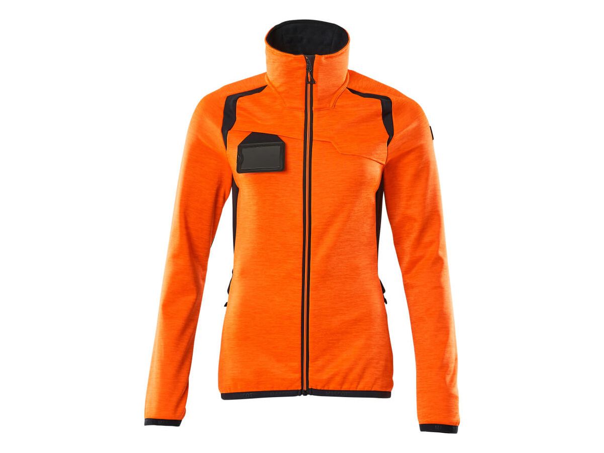 Fleecepullover mit Reissverschl. Gr. XL - hi-vis orange/schwarzblau