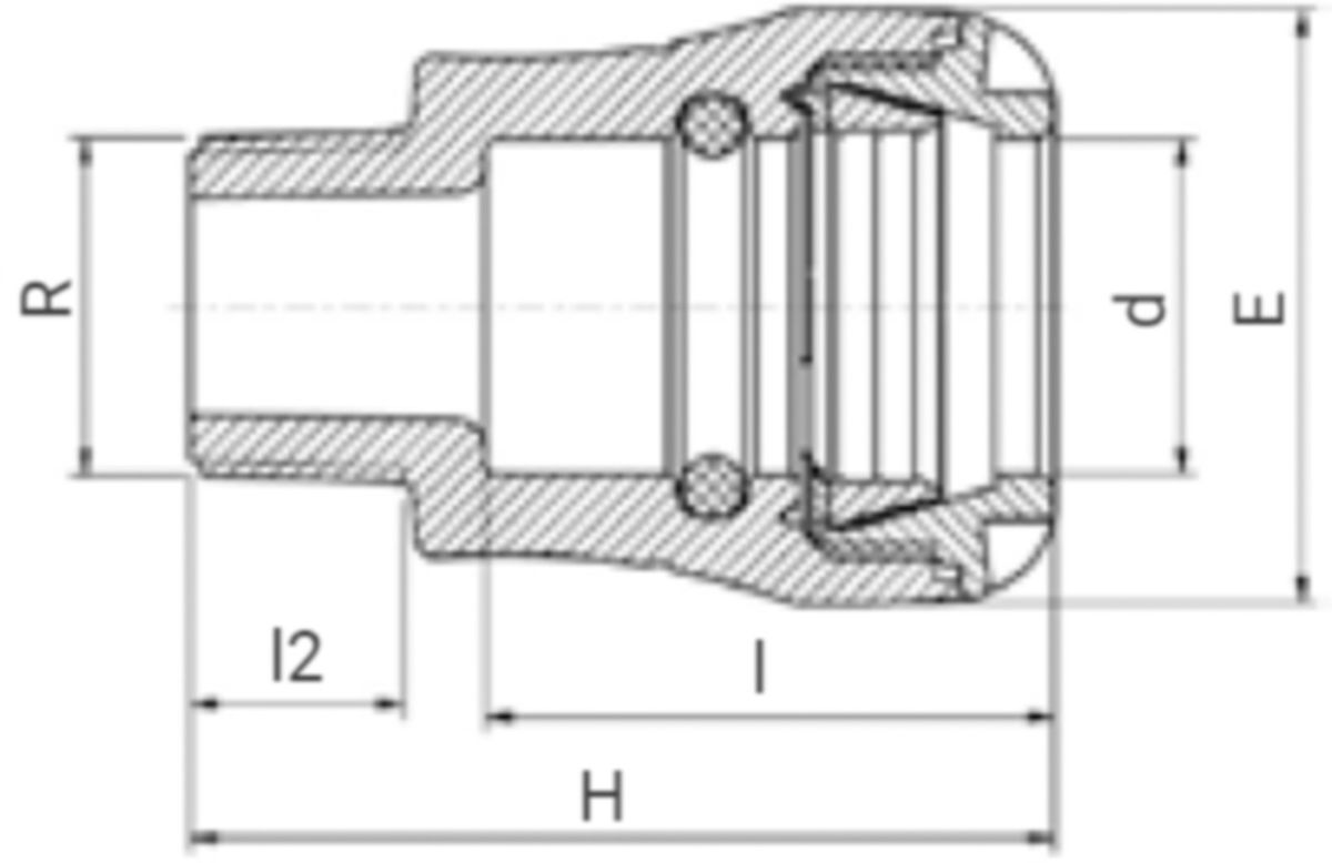 Anschlussverschraubung PLASSON mit AG - Typ 1002