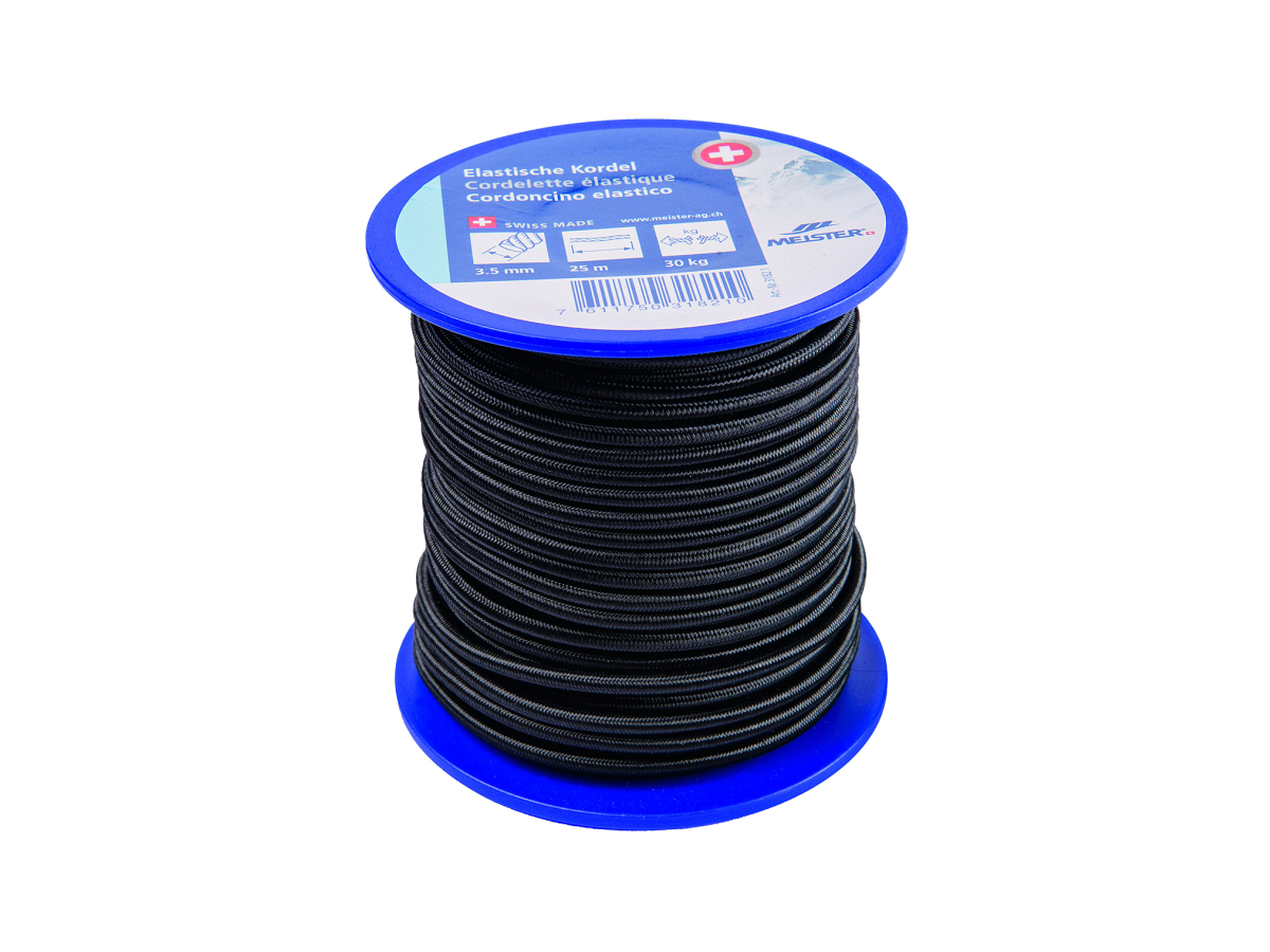 Elast. Seil 4mm/100m schwarz - Spule à 100m