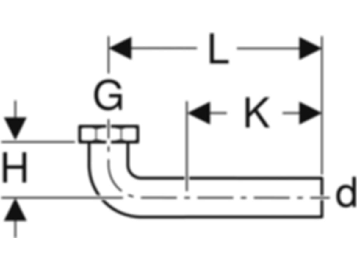 Geberit Anschlussbogen 90° 48 x 1½" - Überwurfmutter; Dichtung