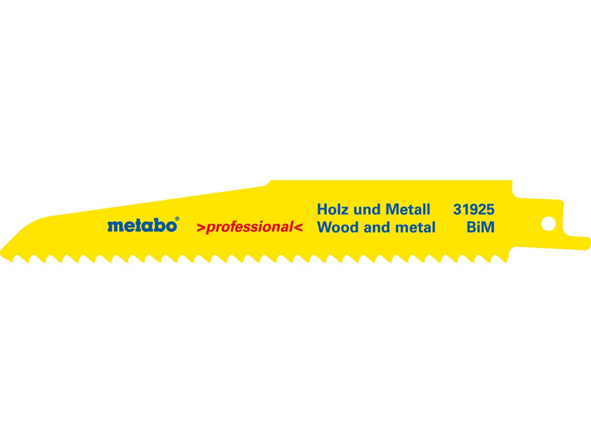 Säbelsägeblatt METABO 150 x 1.6 mm - Demolition Wood+Metall, 5 Stk.
