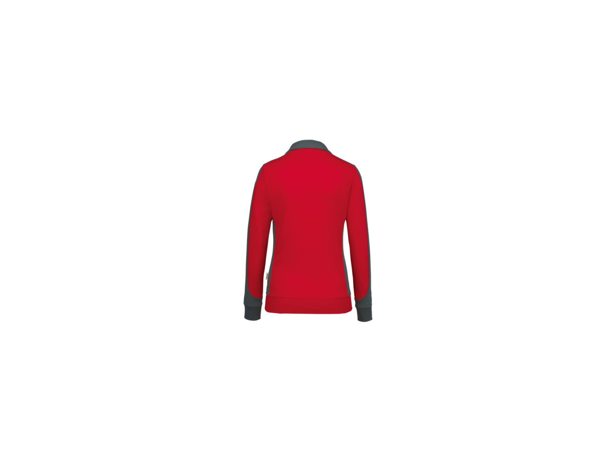 Damen-Sw.jacke Contr. Perf. XL rot/anth. - 50% Baumwolle, 50% Polyester, 300 g/m²