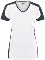 Damen-V-Shirt Contrast Performance - 50% Baumwolle, 50% Polyester, 160 g/m²