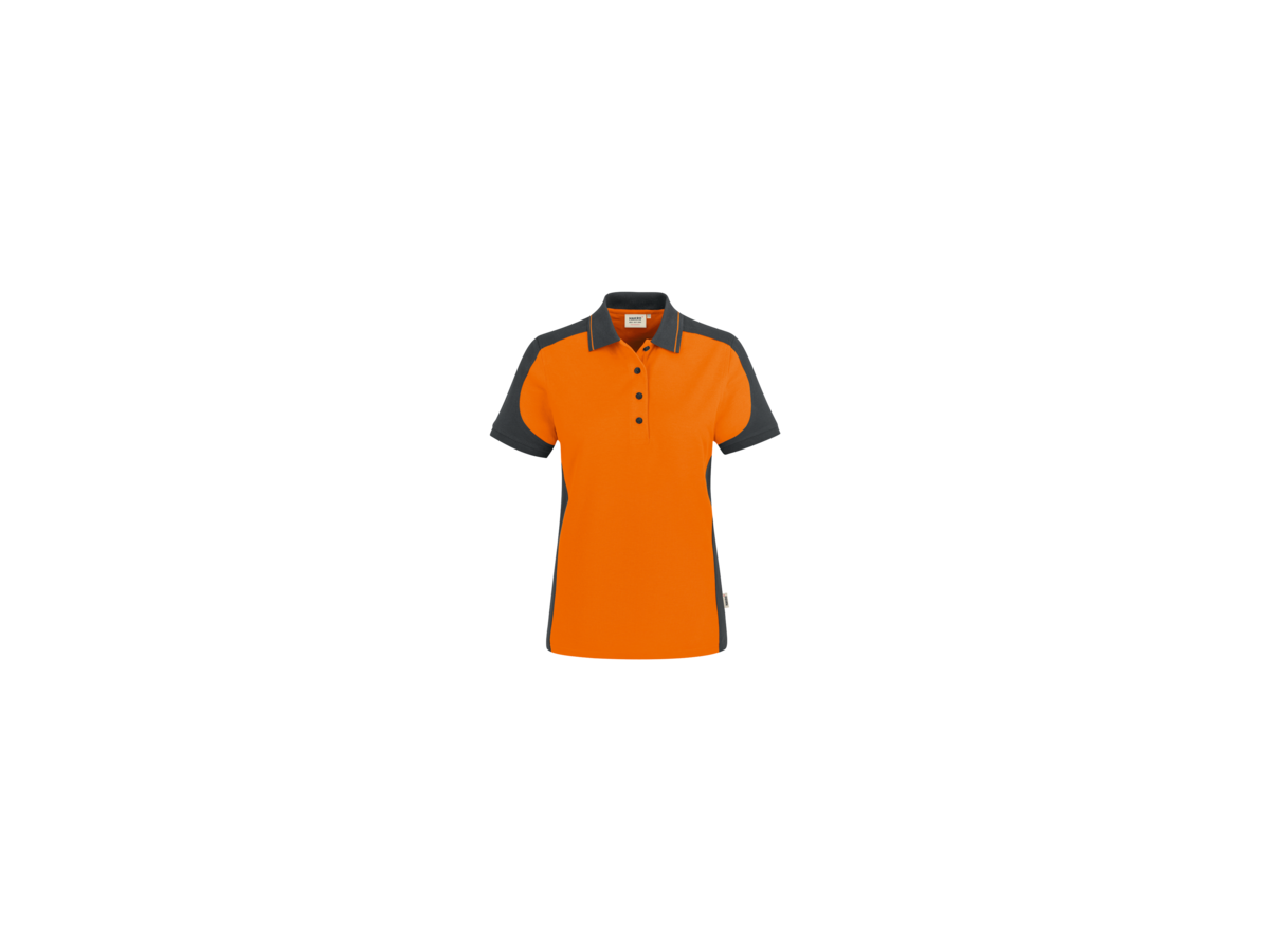 Damen-Polosh. Co. Perf. S orange/anth. - 50% Baumwolle, 50% Polyester, 200 g/m²