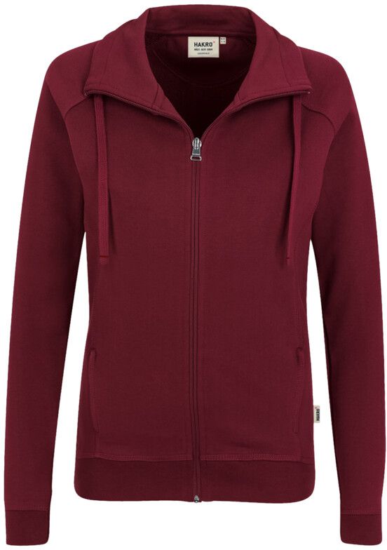Women-Sweatjacke College weinrot - 100 % Baumwolle, 200 g /m²