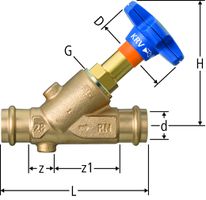 Optipress-Aquaplus-KRV-Ventil - mit Easy-Top-Oberteil aus Rotguss
