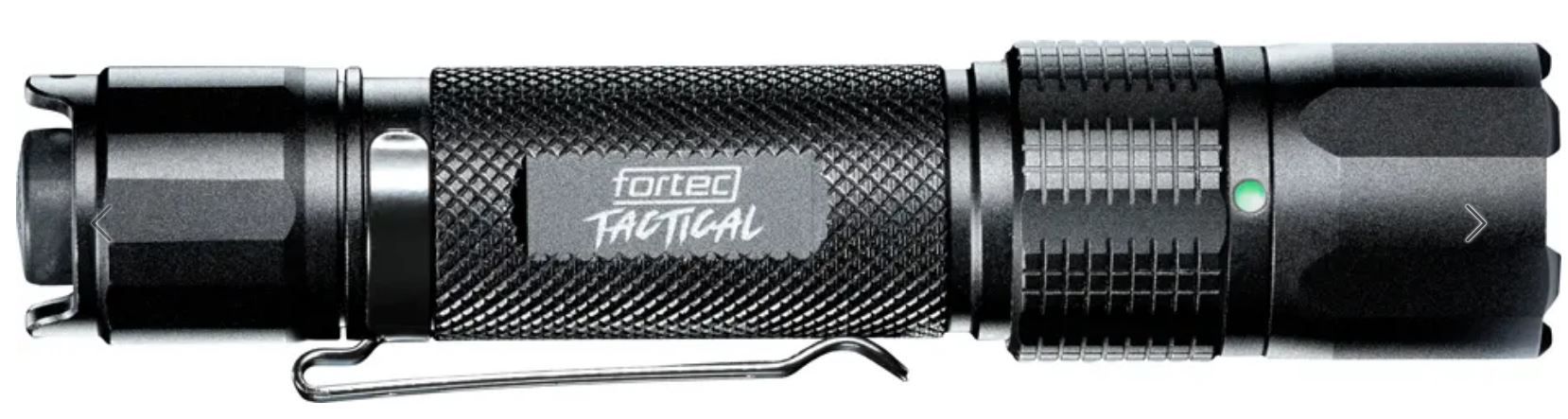 Taschenlampe FORTEC TACTICAL 1200lm IP68 - Akku, 23 Std., 180 m, 3.6V 2.6Ah Li-Ion