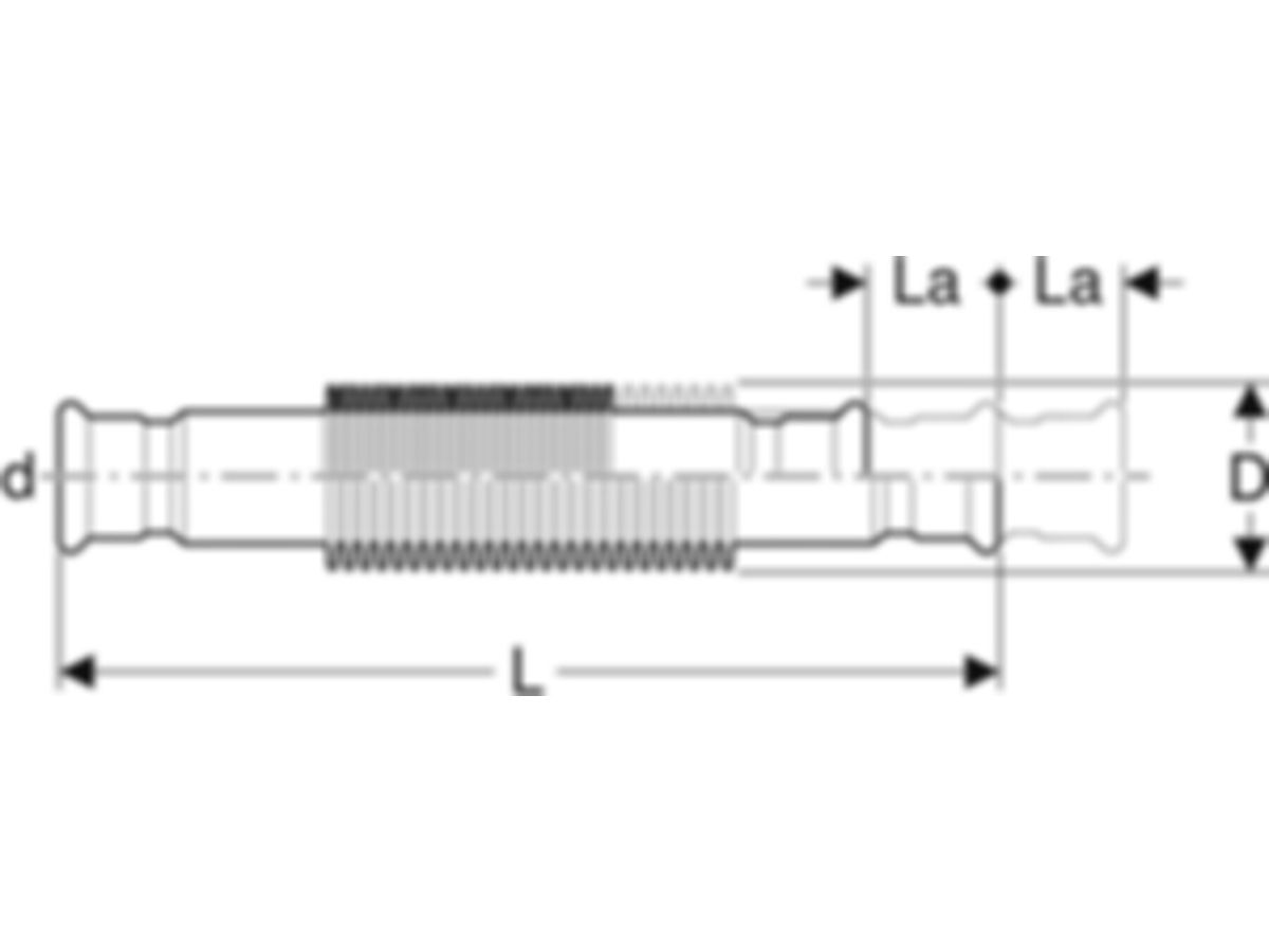 MPF-Axialkompensator 42 mm - mit Pressmuffen