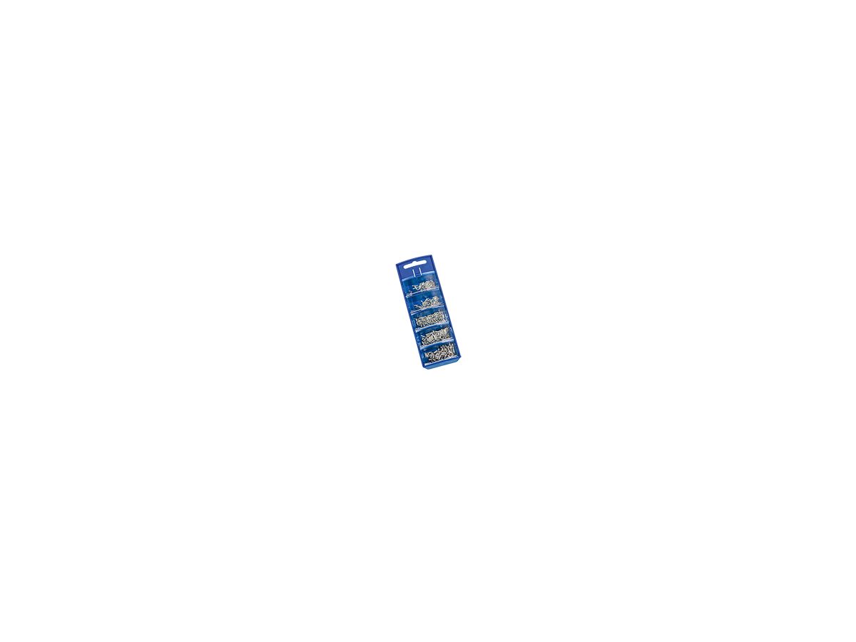Aderendhülsen-Sortimentsboxen 0,5-2,5m² - blau, Kupfer verzinnt, unisoliert